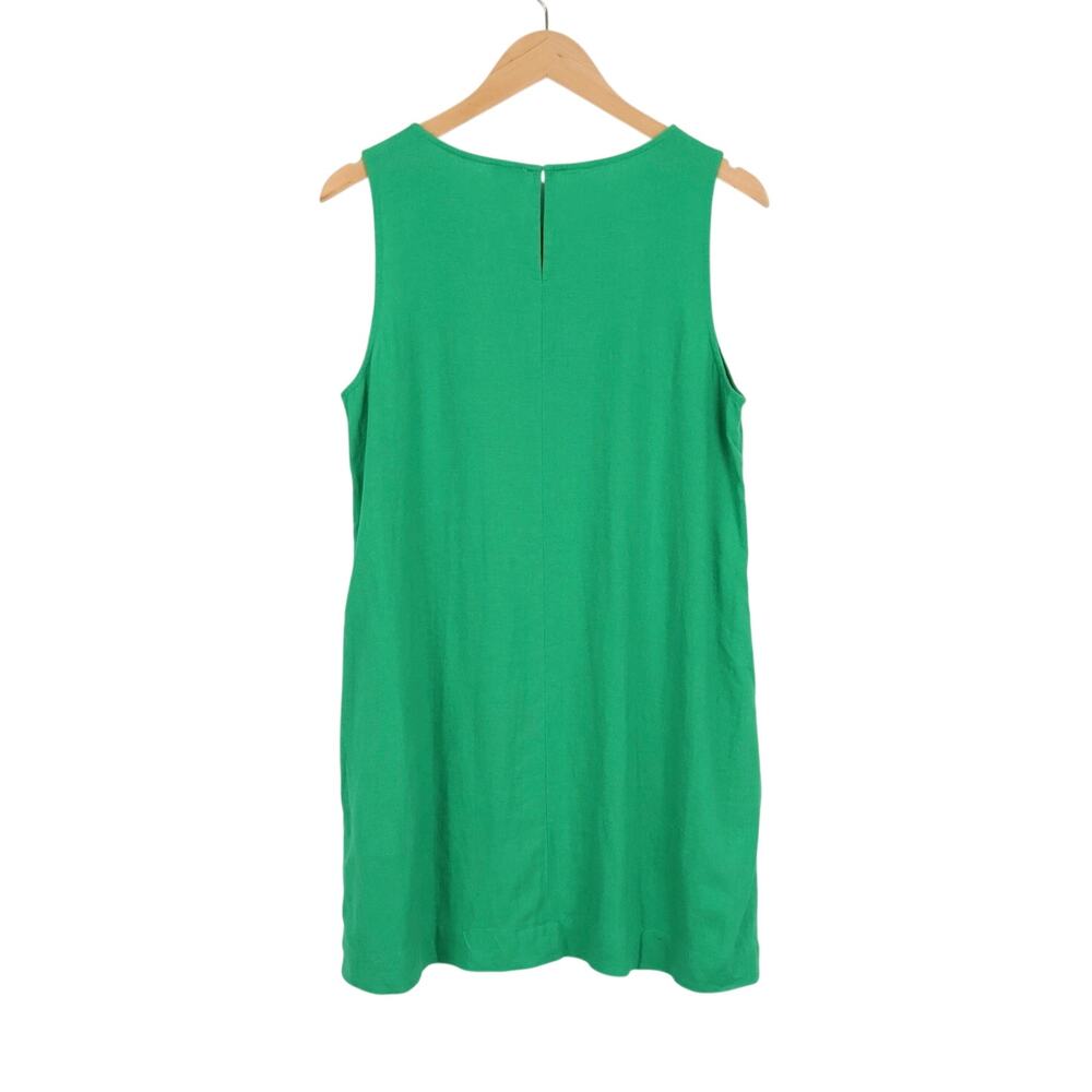 NWT J.Crew Factory Linen-Blend Sleeveless Mini Dress Bright Clover Green Size 8 - Picture 3 of 8